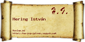 Hering István névjegykártya